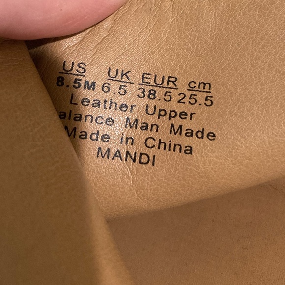 Genuine leather Franco Sarto tan peep toe chunky heel sandals - Picture 6 of 6